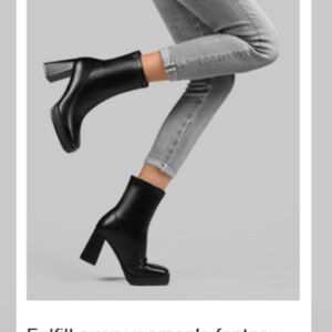 NEW Sexrosly GO GO Boots Platform Boots Square Toe Block Patent Leather Size 8.5